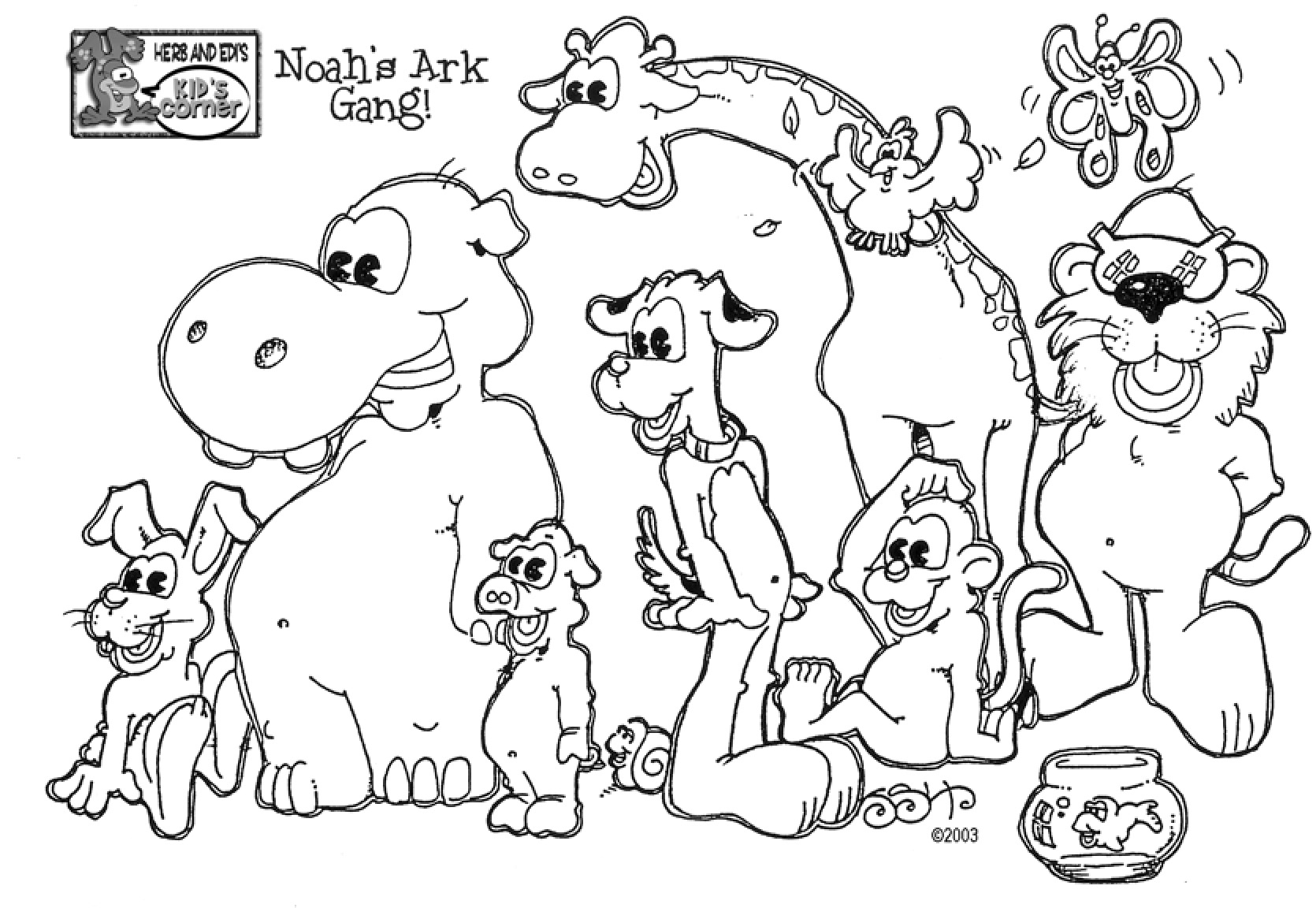 Noah's Ark Gang Coloring Page 1