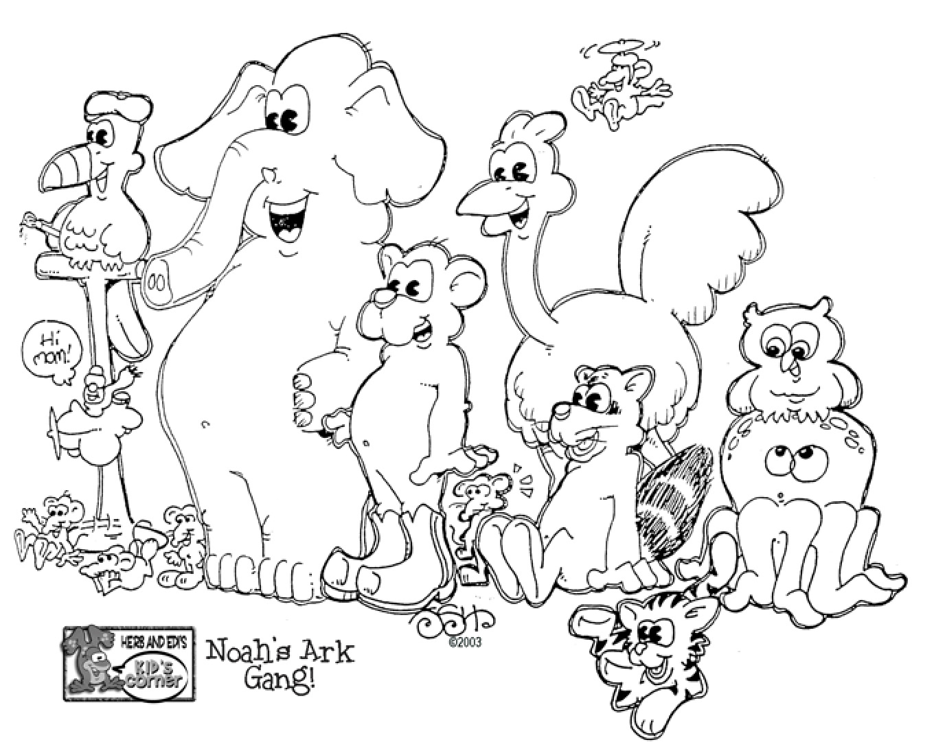 Noah's Ark Gang Coloring Page 2