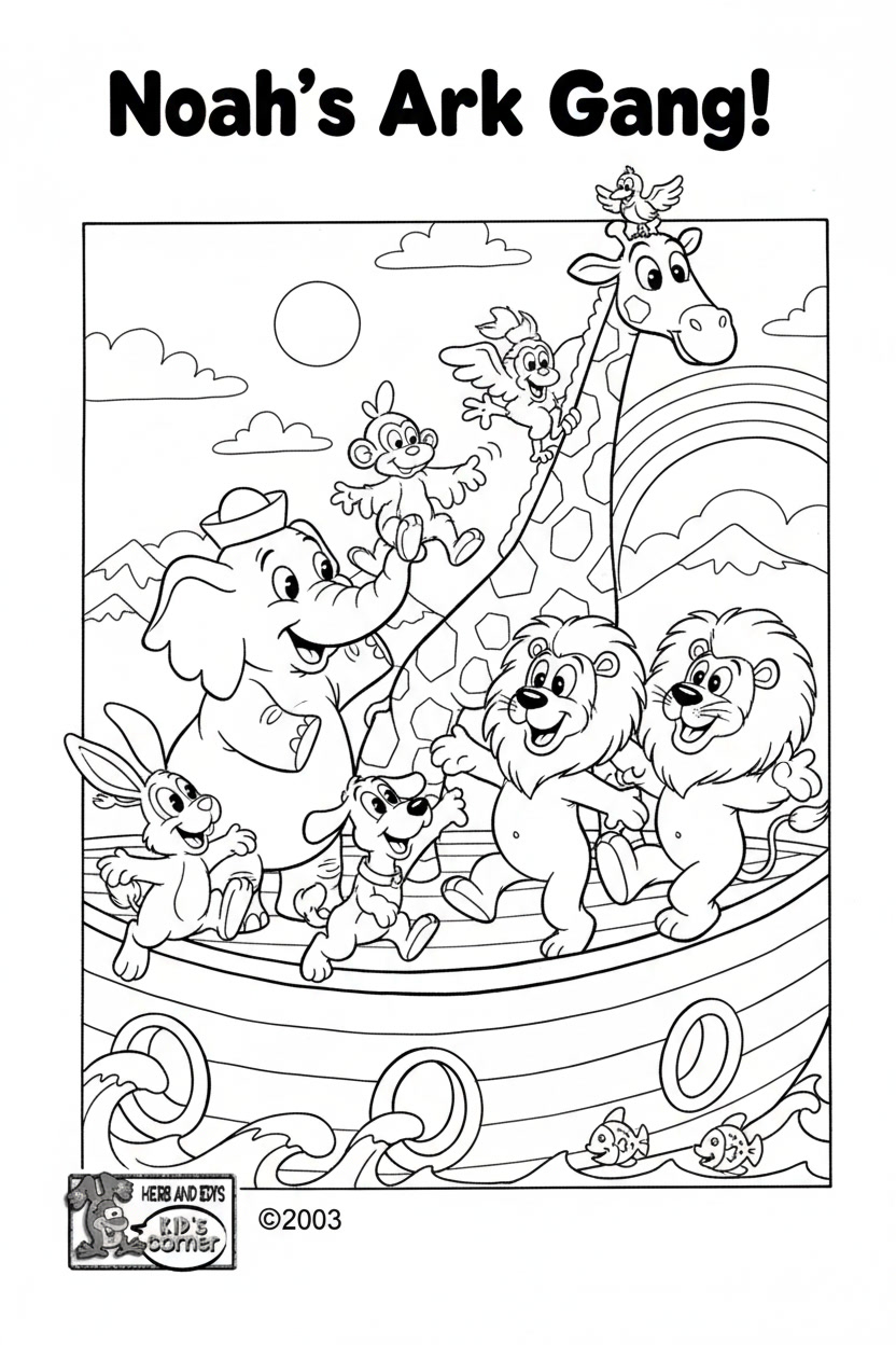 Noah's Ark Gang Coloring Page 3